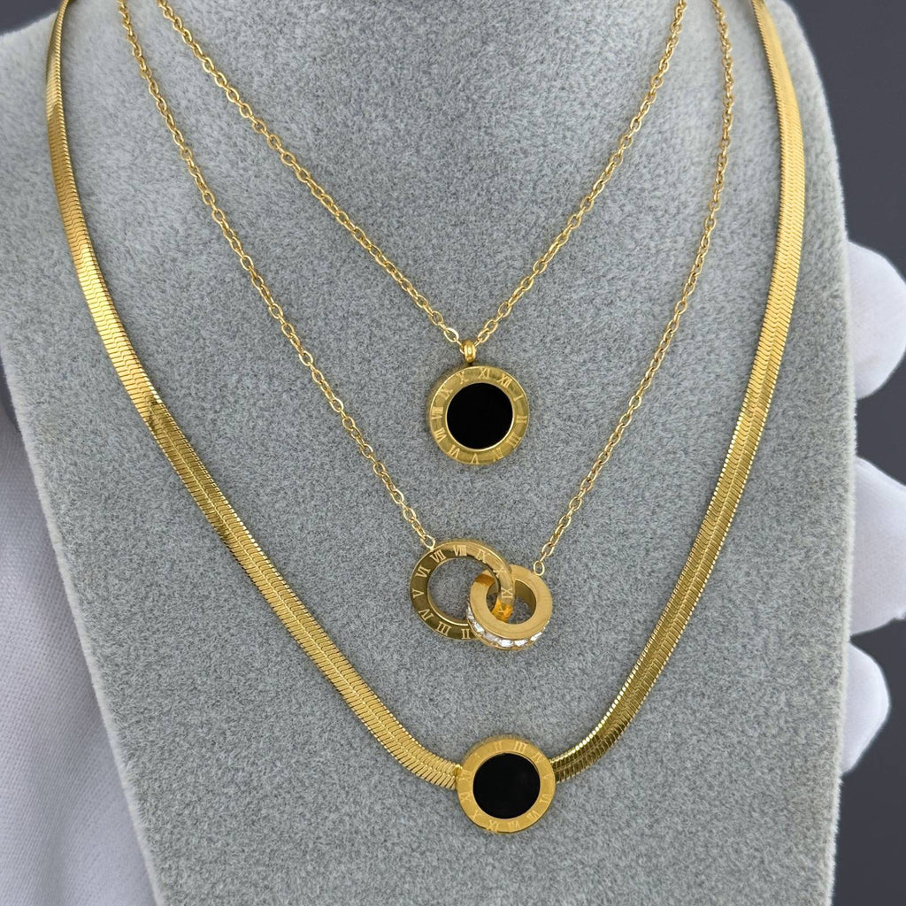 Necklace, 18K gold plated steel