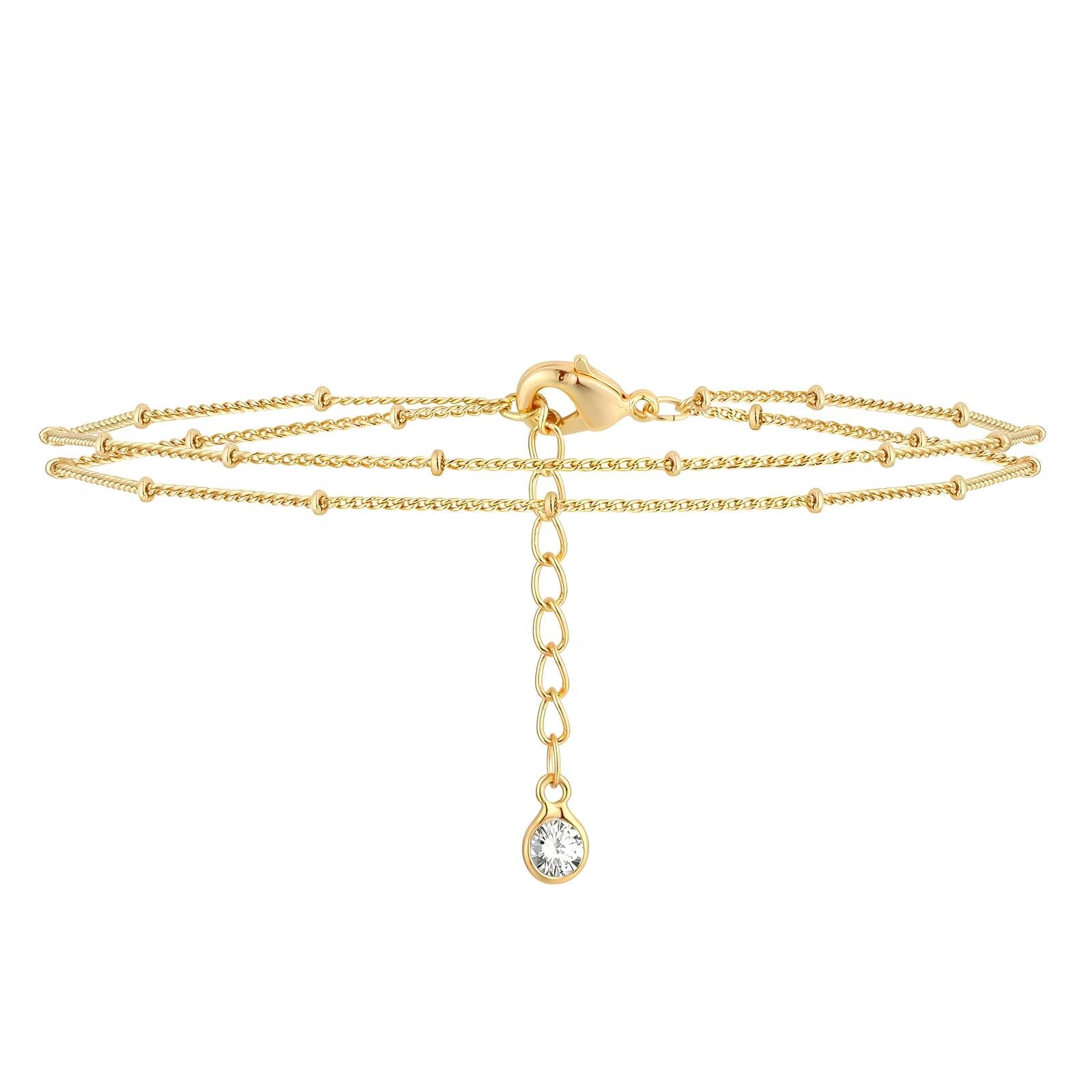 "Tennis" Bracelet, 18K gold plated steel