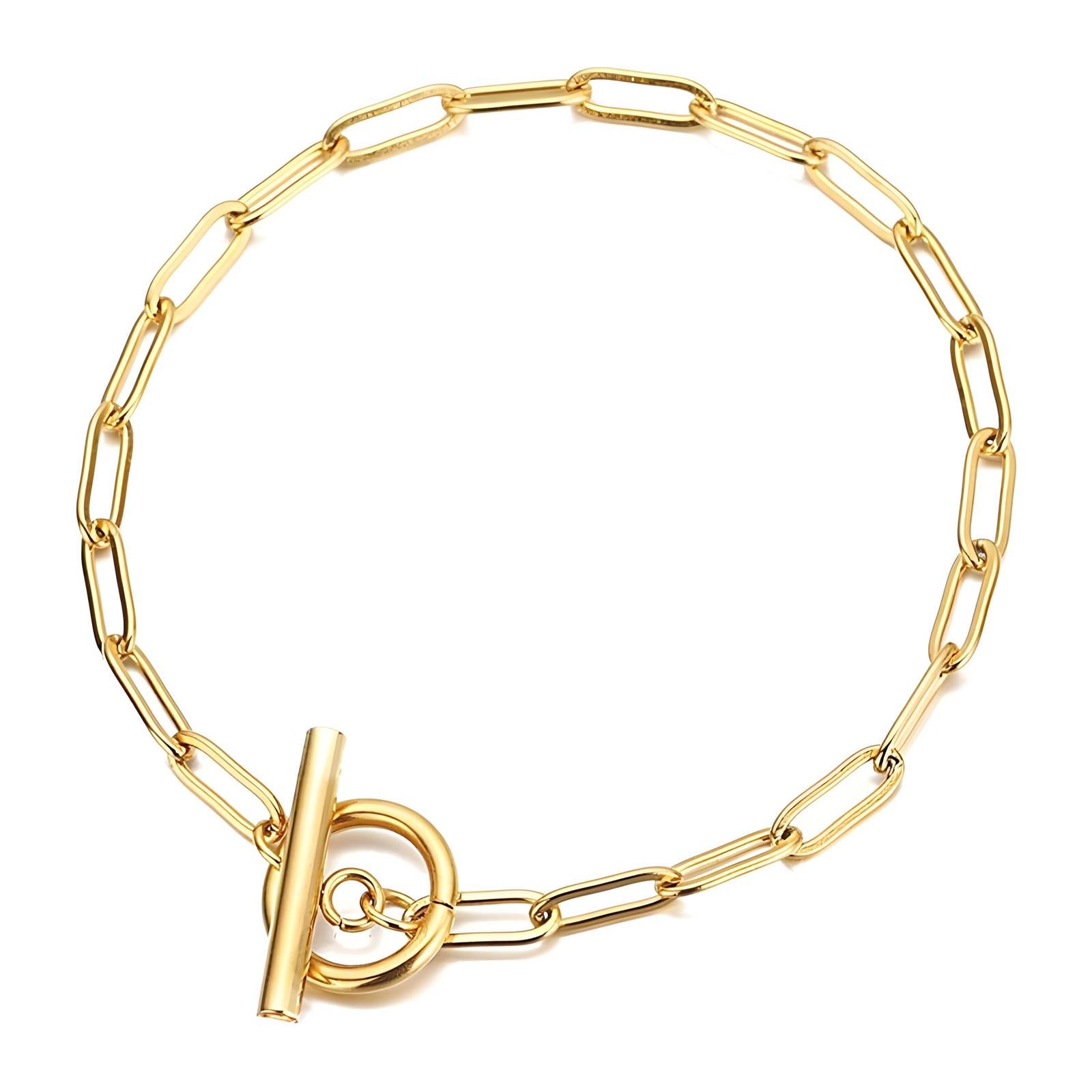 Bracelet, 18K gold plated steel