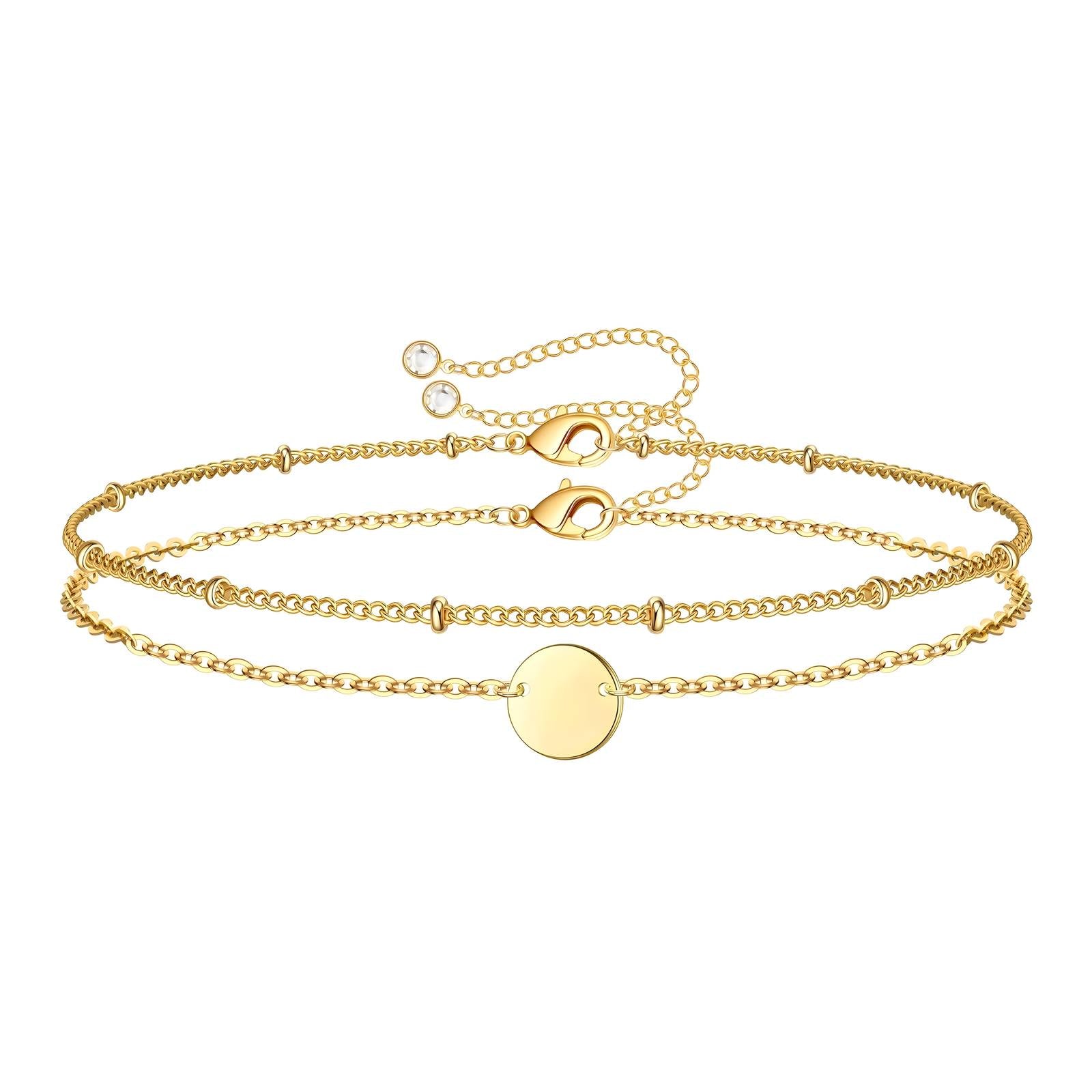 Bracelet, 18K gold plated steel