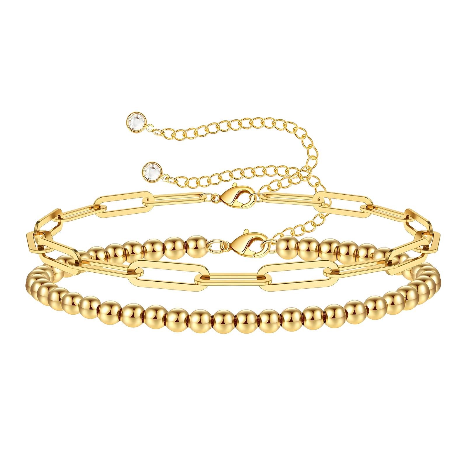 Bracelet, 18K gold plated steel
