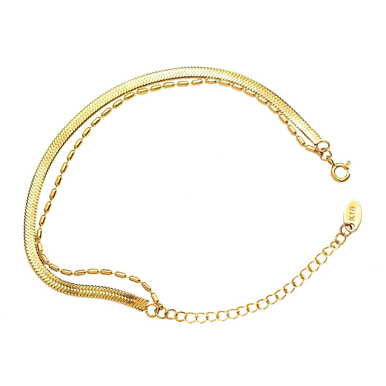 Anklet, 18K gold plated steel