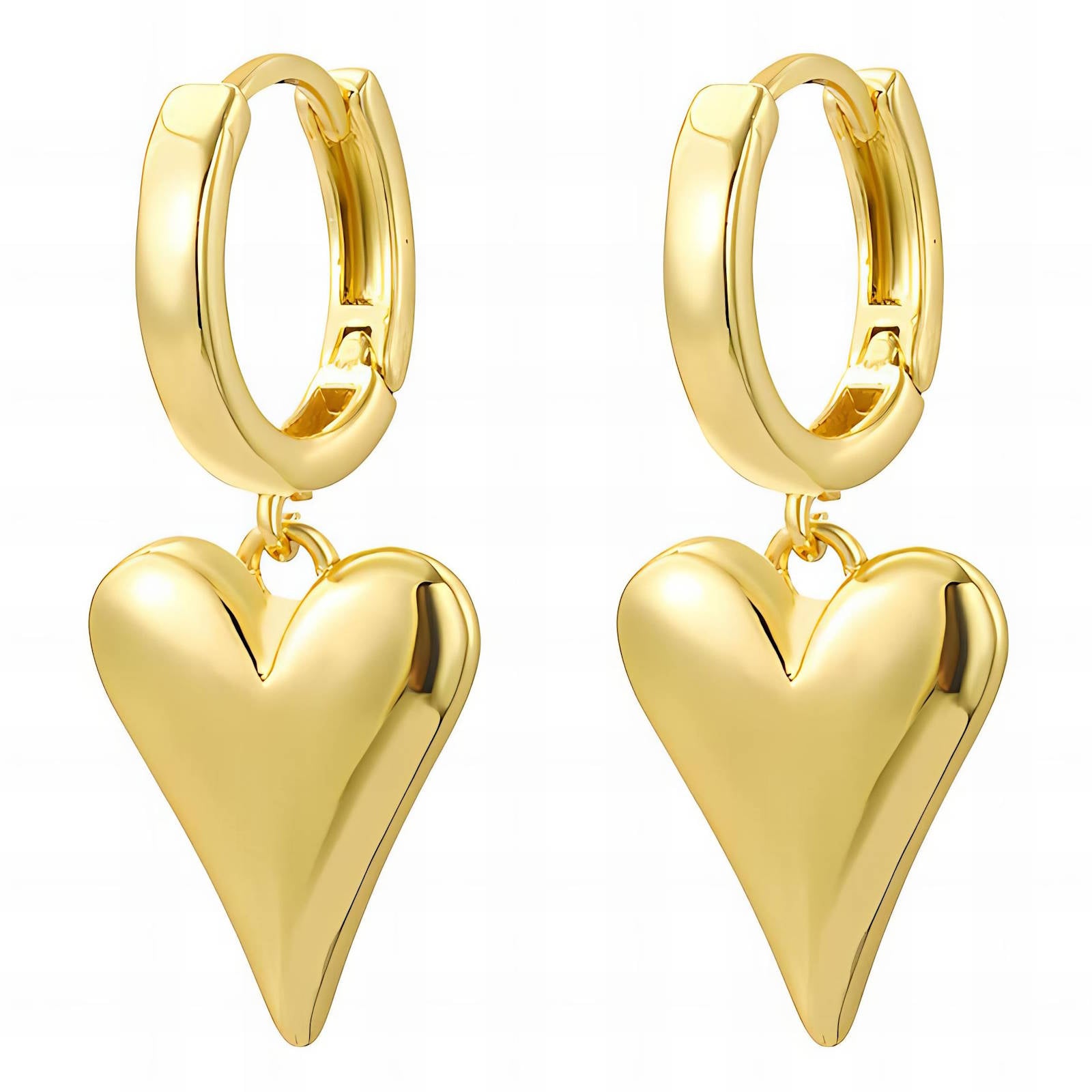 "Little Hearts" Earrings, 18K gold plated steel