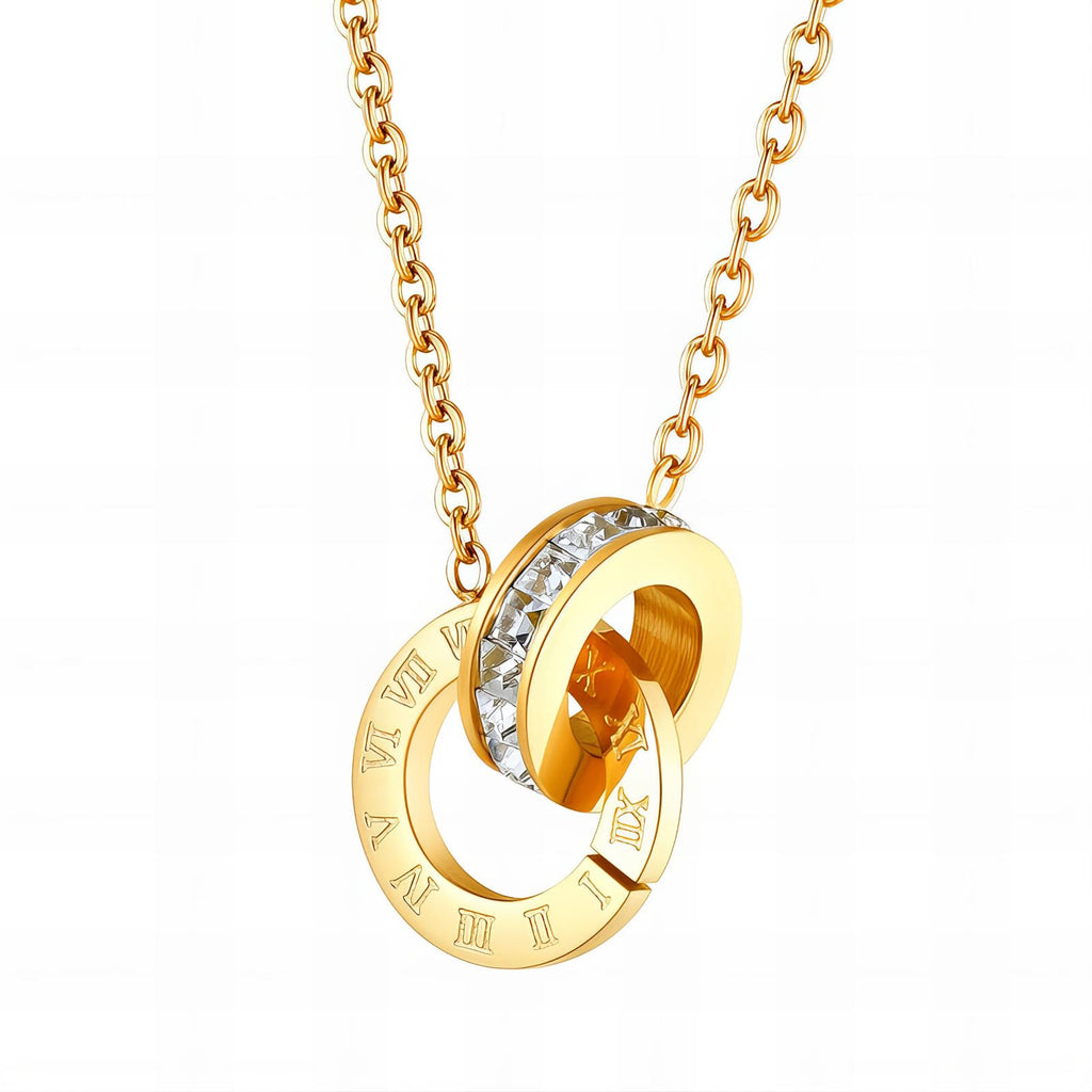 Necklace, 18K gold plated steel