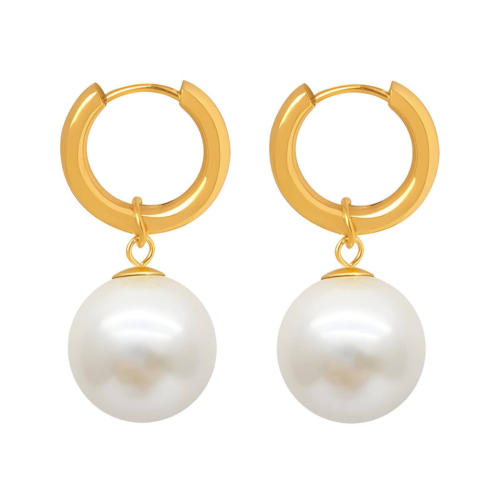 Earrings, 18K gold plated steel