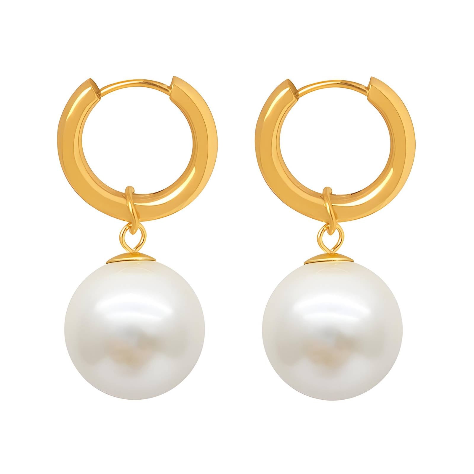 Earrings, 18K gold plated steel