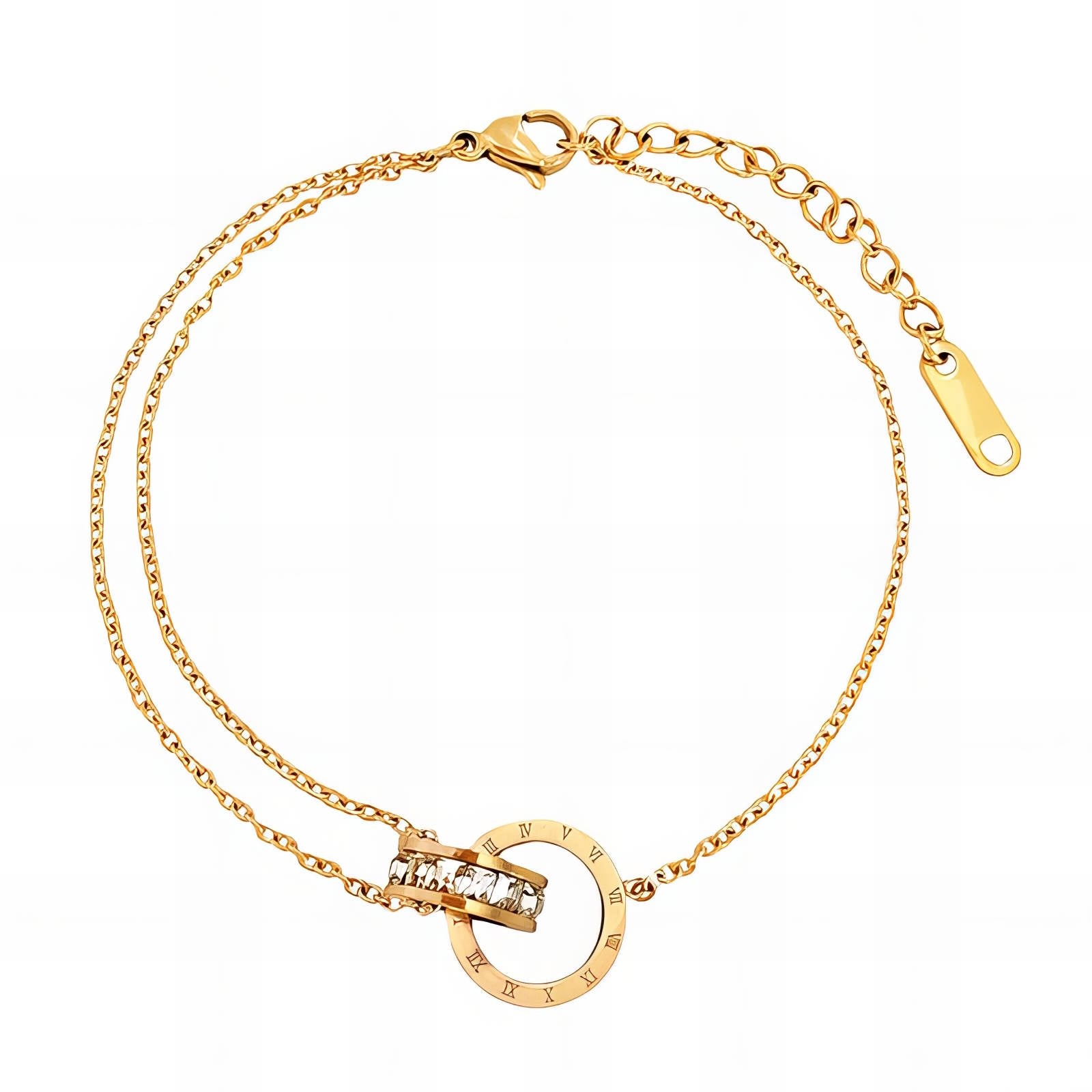 Anklet, 18K gold plated steel