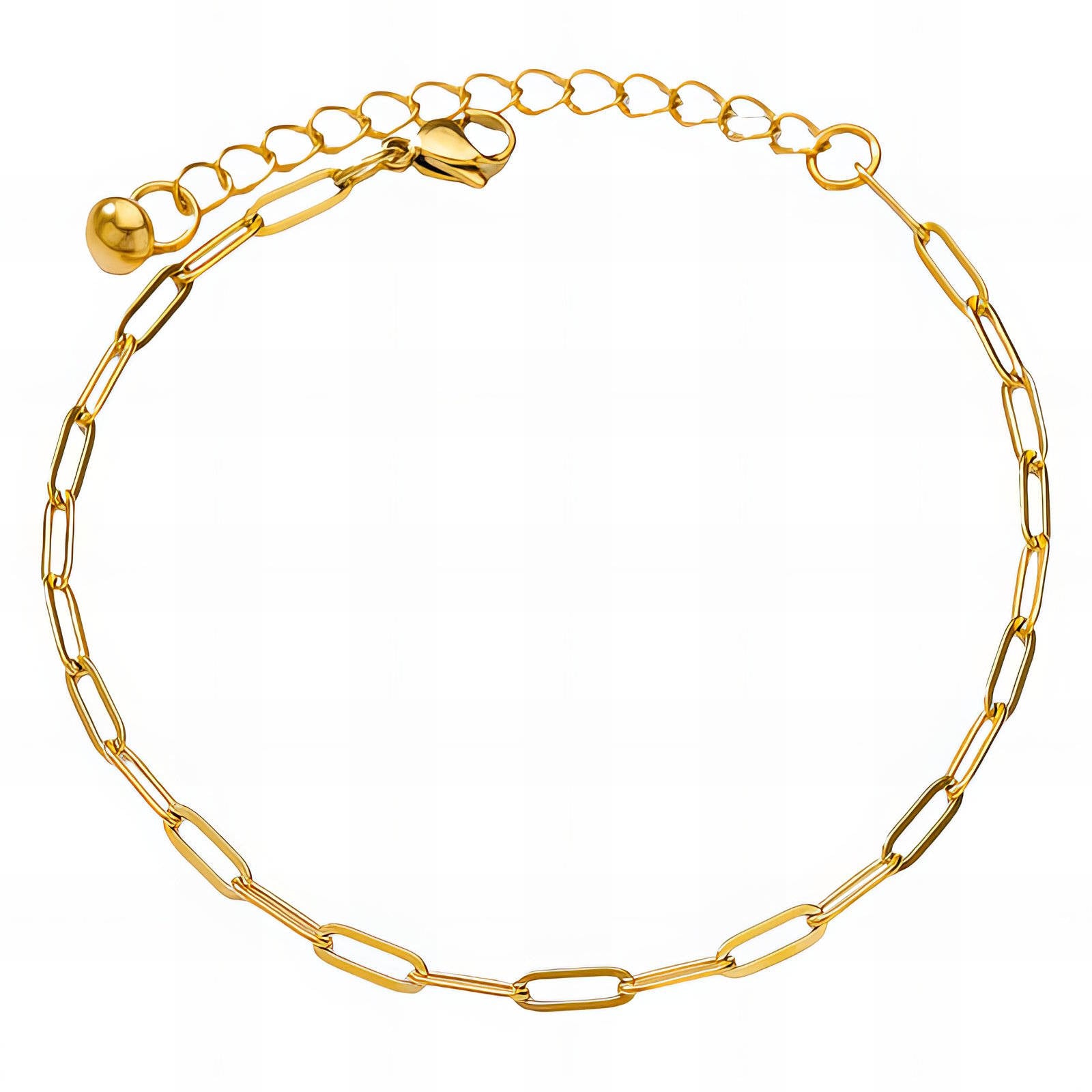 Anklet, 18K gold plated steel