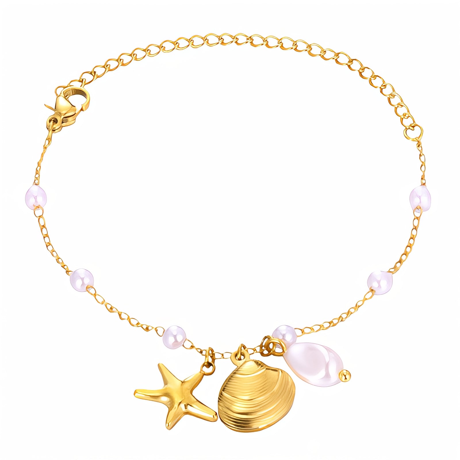 Bracelet, 18K gold plated steel