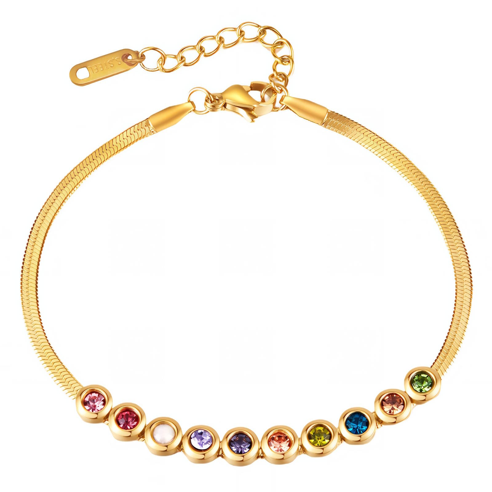Bracelet, 18K gold plated steel