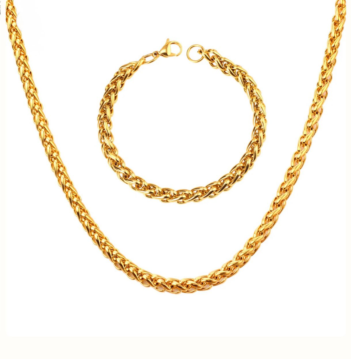 Necklace Set Stainless Steel Necklace with Bracelet