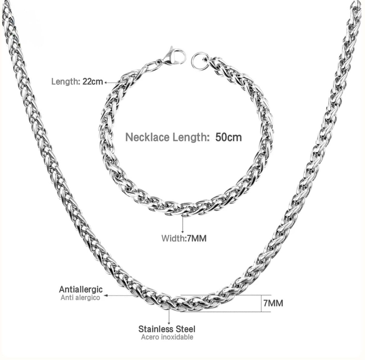 Necklace Set Stainless Steel Necklace with Bracelet