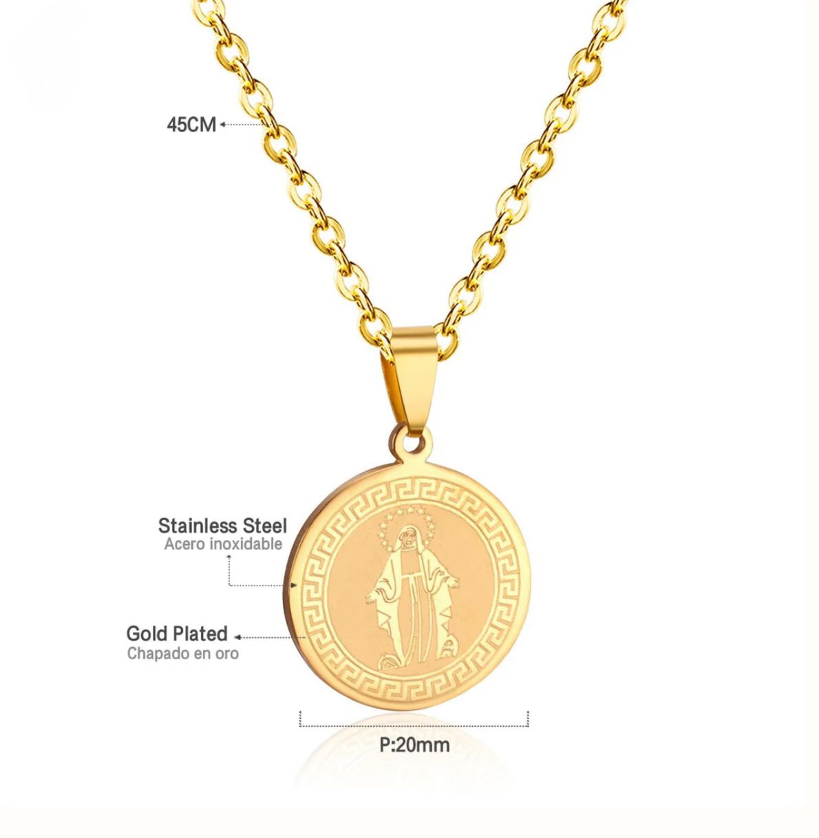 Stainless Steel Scriptures Pendant Necklace