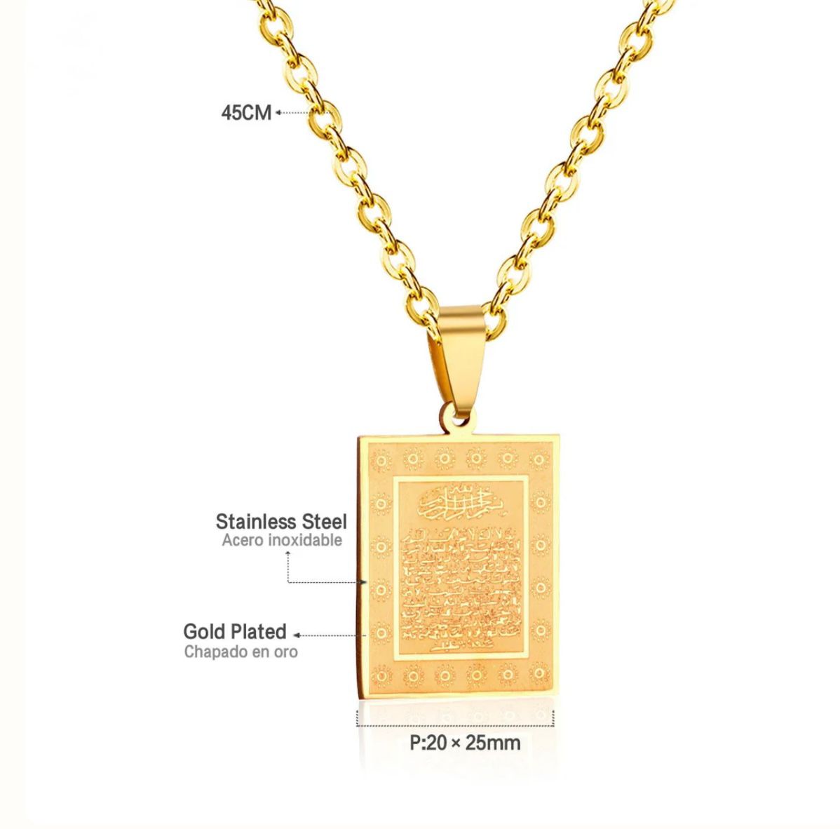 Bible Scripture Pendant Necklace Mens Womens Stainless Steel Chain Necklace