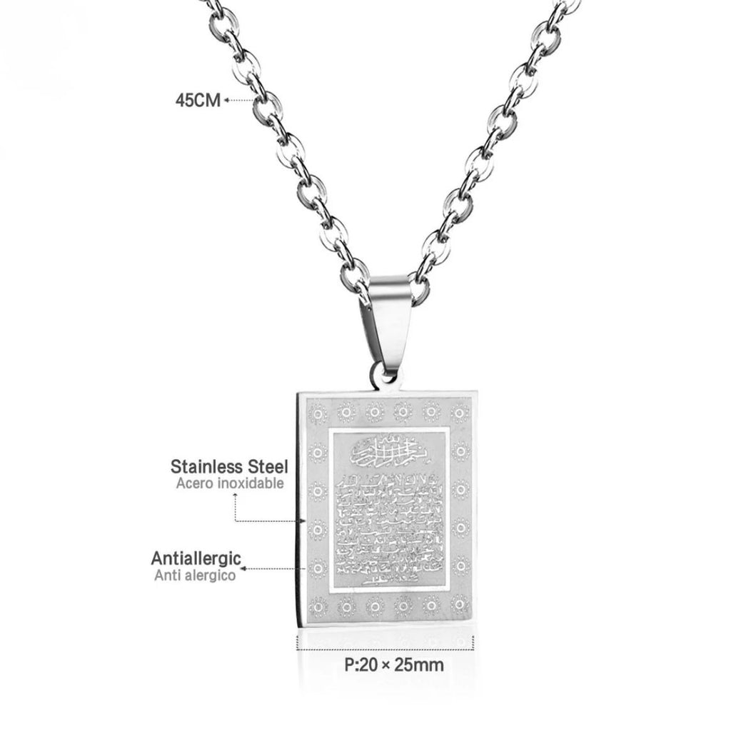 Bible Scripture Pendant Necklace Mens Womens Stainless Steel Chain Necklace