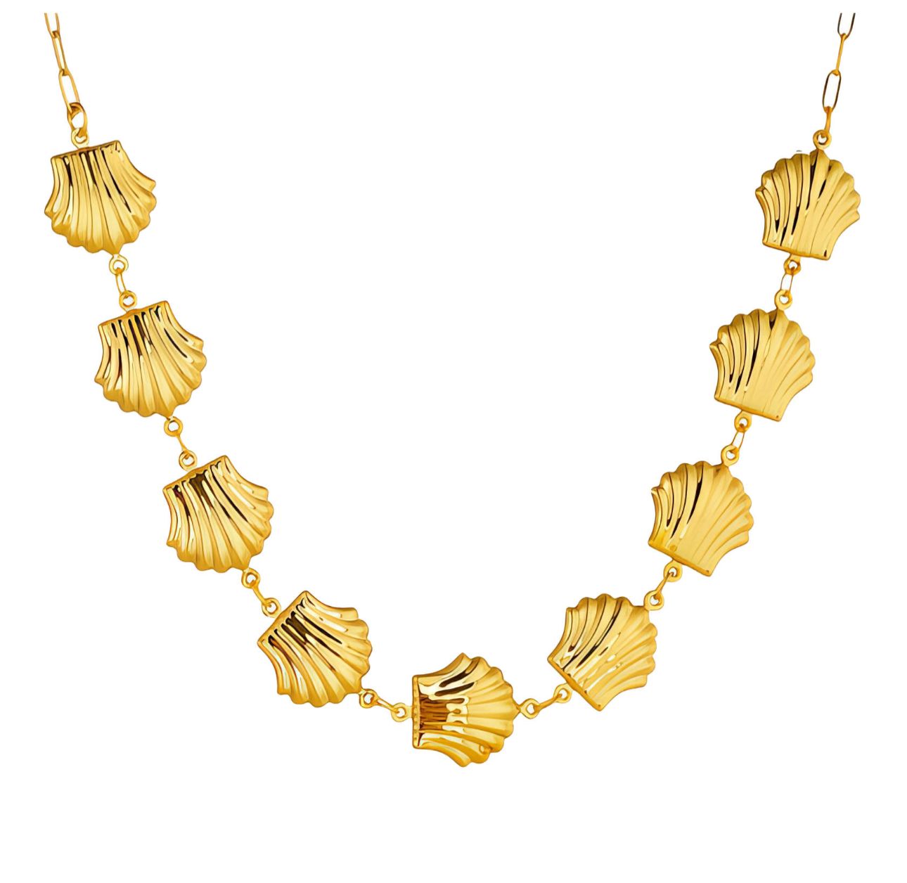 "Seashells" Necklace, 18K Gold-Plated Stainless Steel