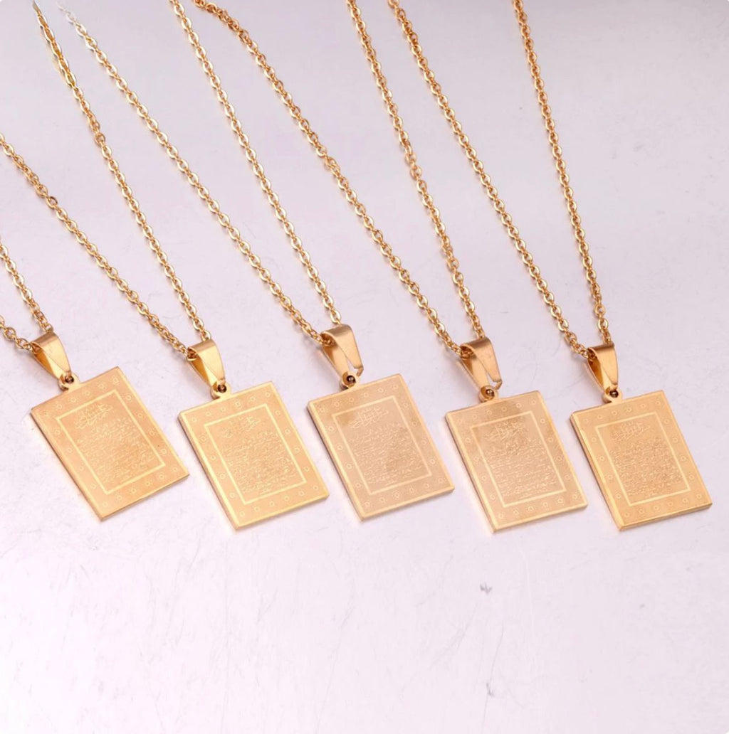 Bible Scripture Pendant Necklace Mens Womens Stainless Steel Chain Necklace