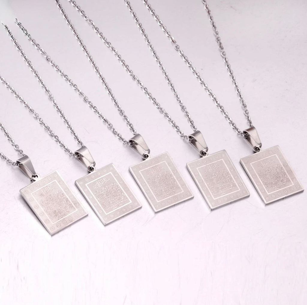 Bible Scripture Pendant Necklace Mens Womens Stainless Steel Chain Necklace
