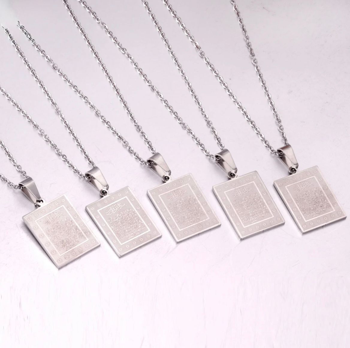Bible Scripture Pendant Necklace Mens Womens Stainless Steel Chain Necklace