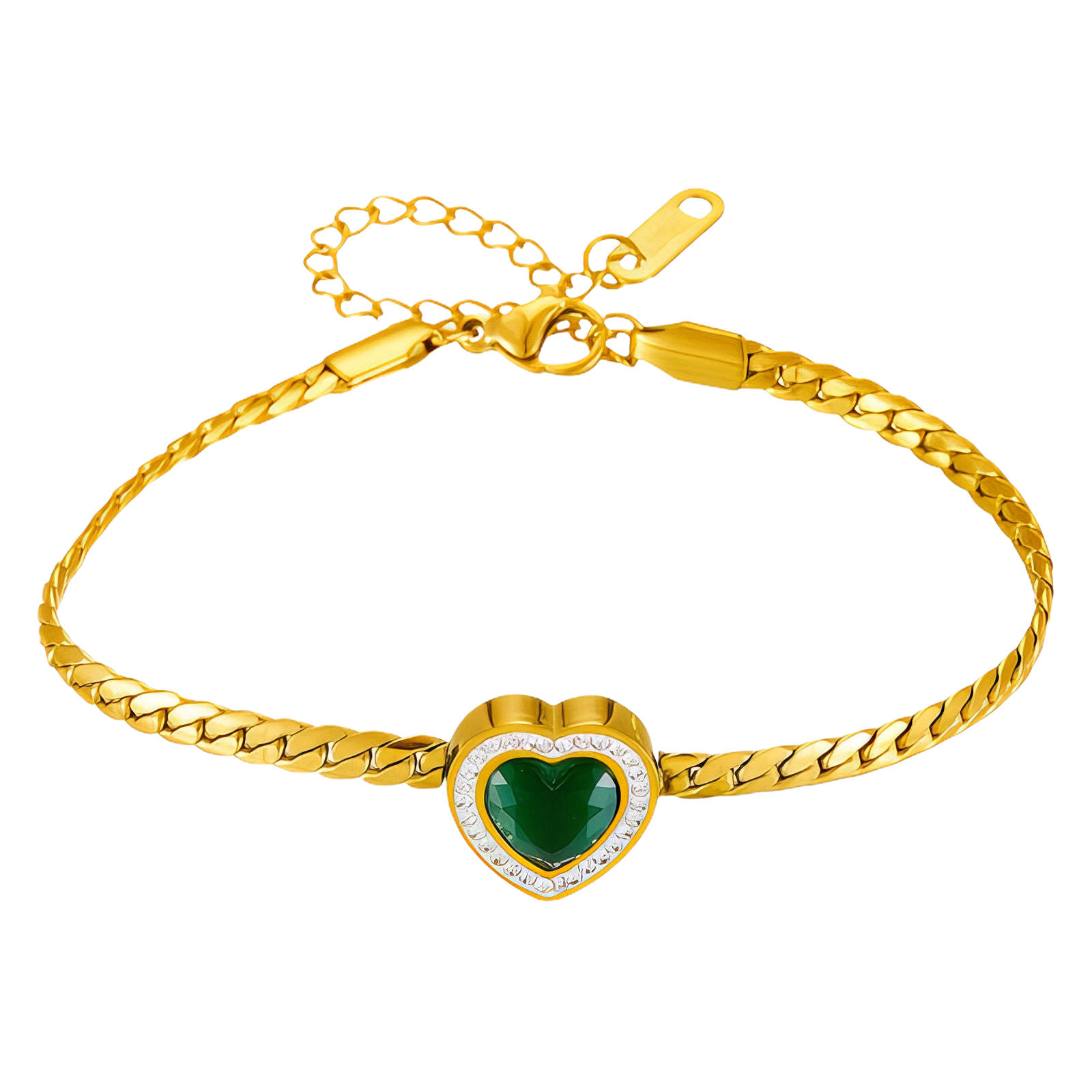 "Heart" Bracelet, 18K gold plated steel