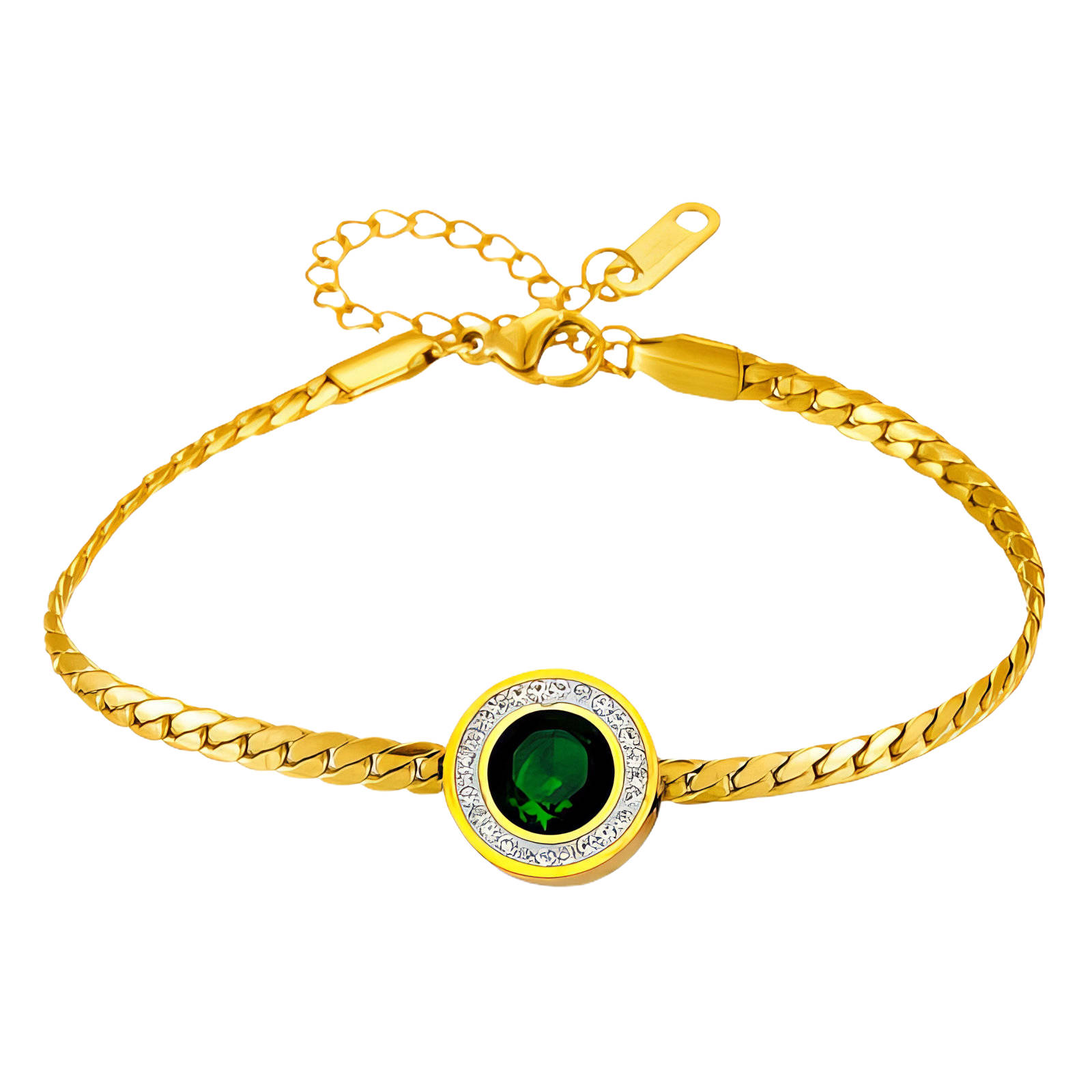 Bracelet, 18K gold plated steel
