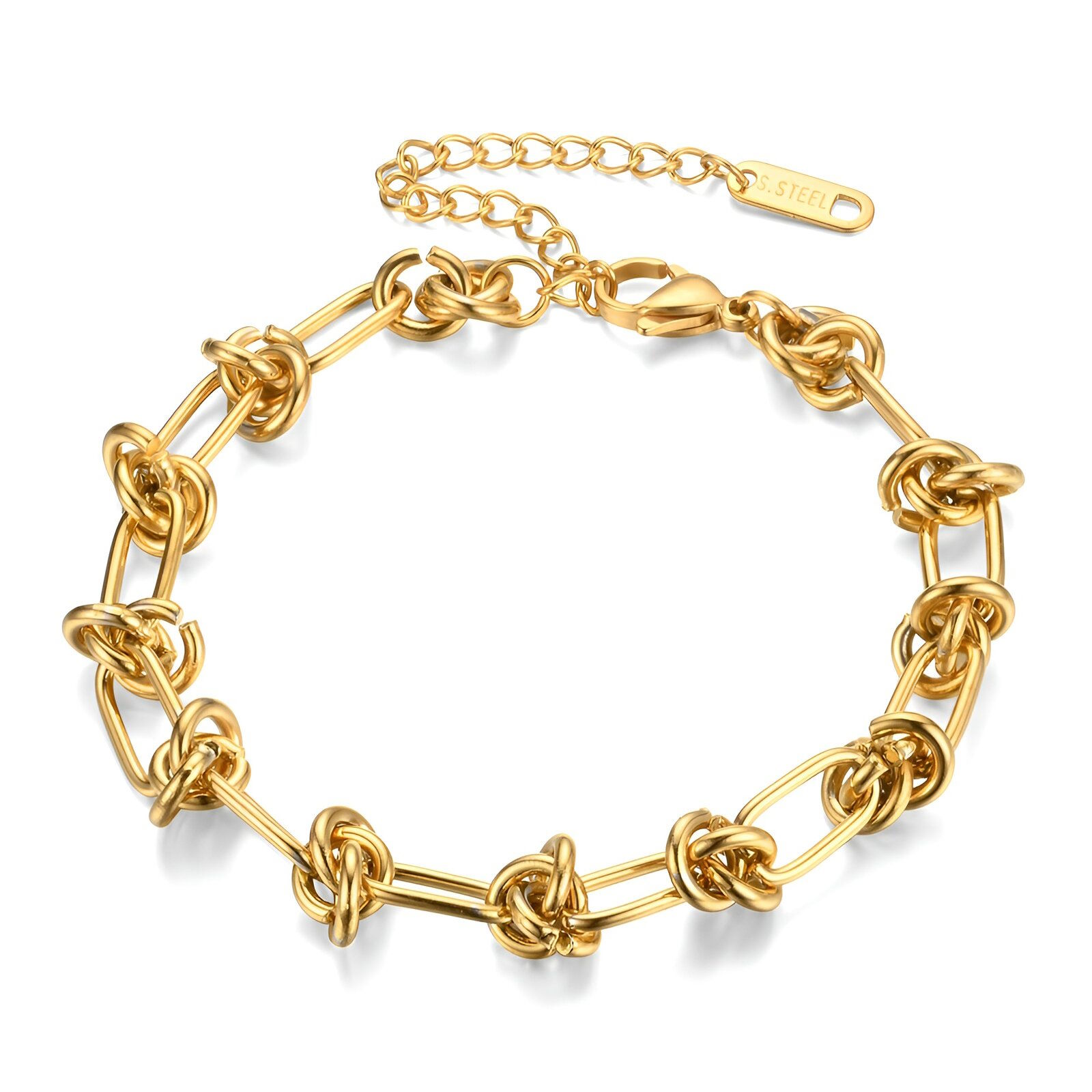 Bracelet, 18K gold plated steel