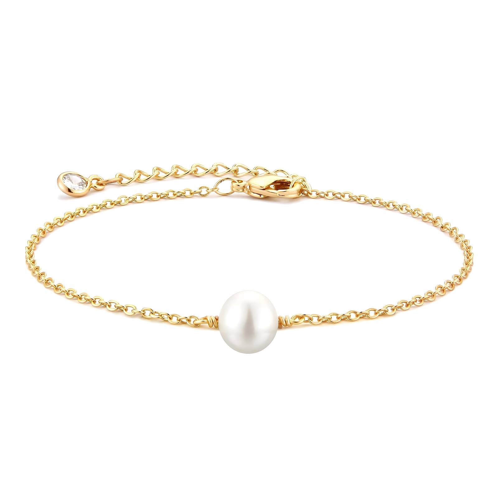 Bracelet, 18K gold plated steel