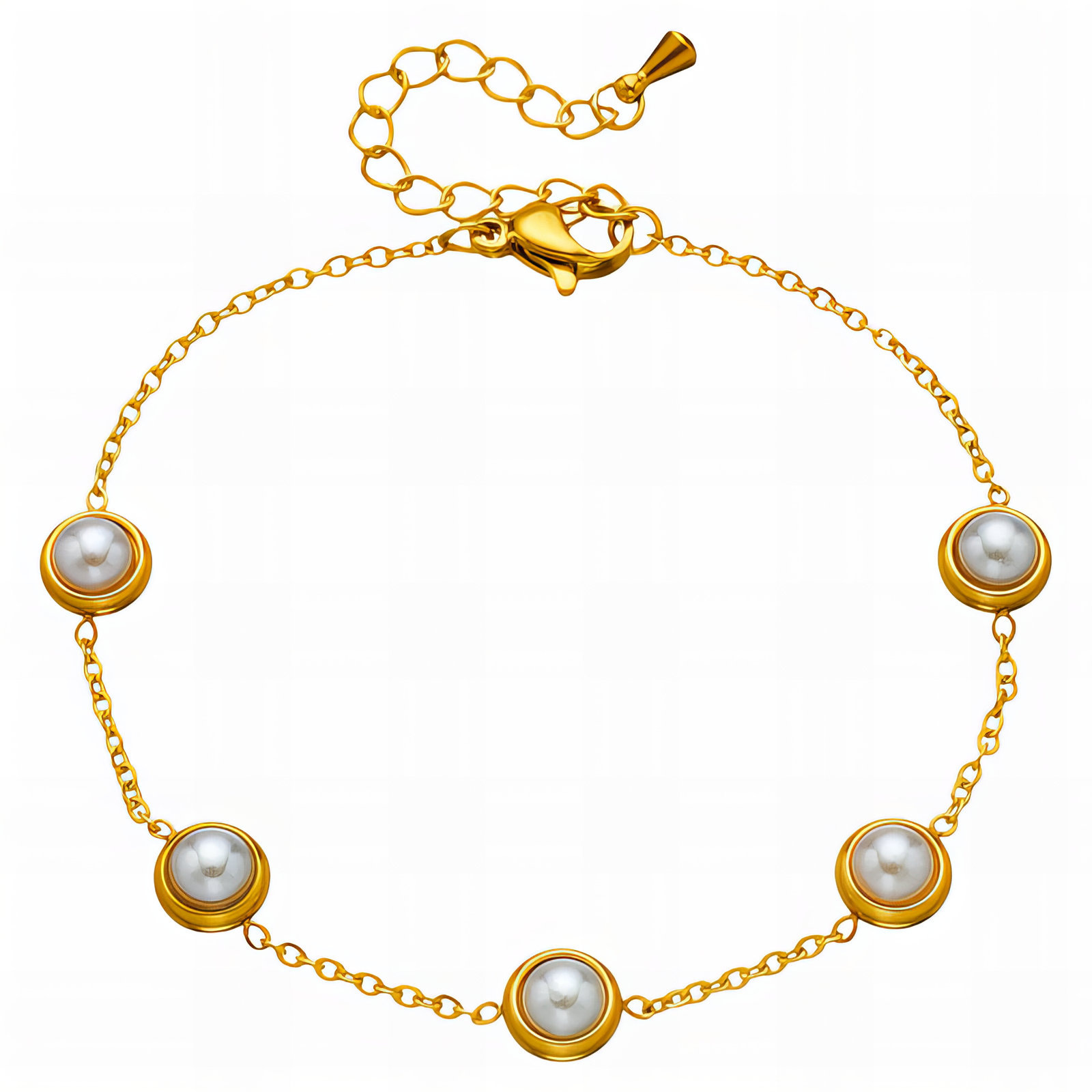 Bracelet, 18K gold plated steel