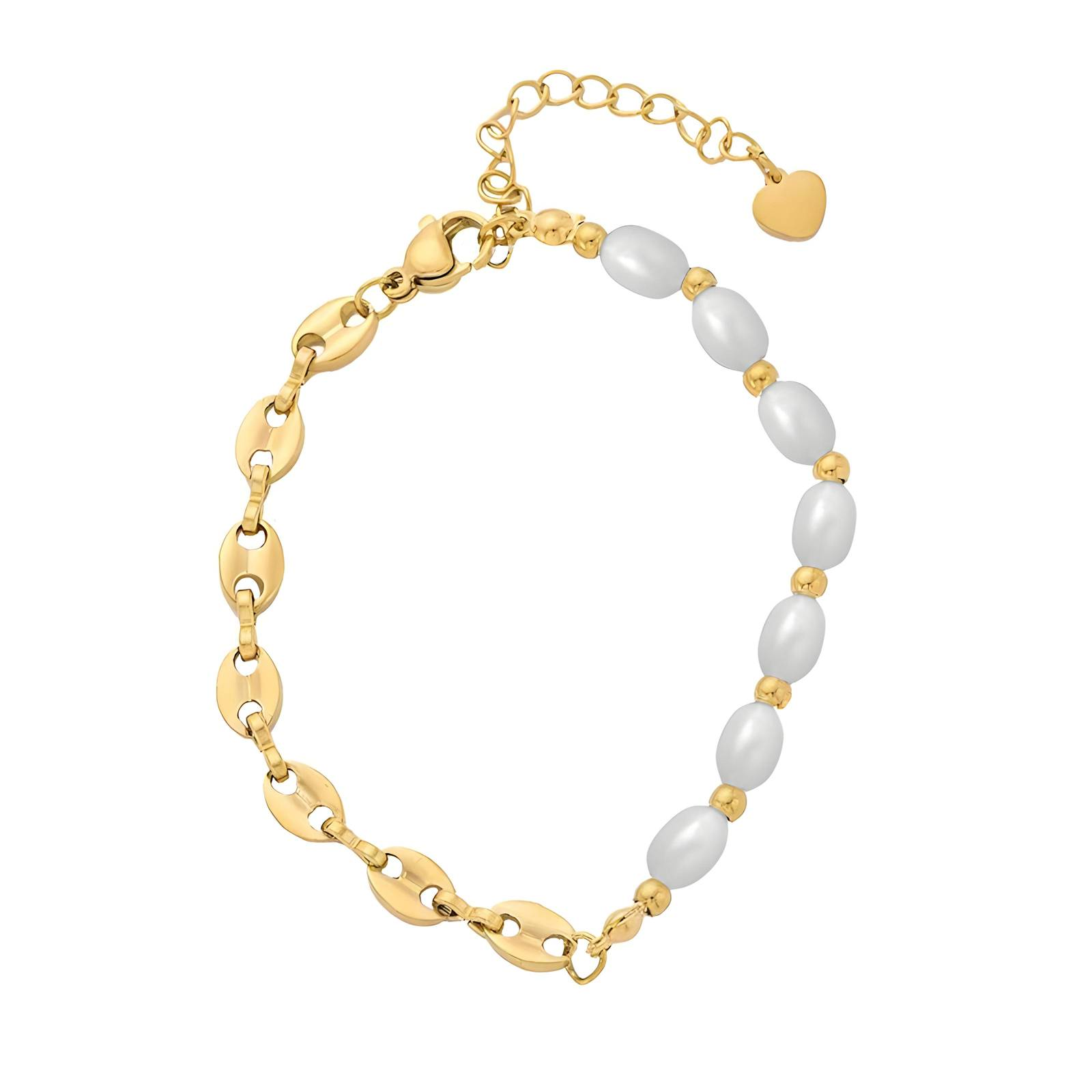 Bracelet, 18K gold plated steel