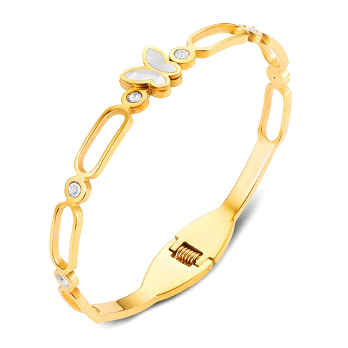 "Butterfly" Bracelet, 18K Gold Plated Steel
