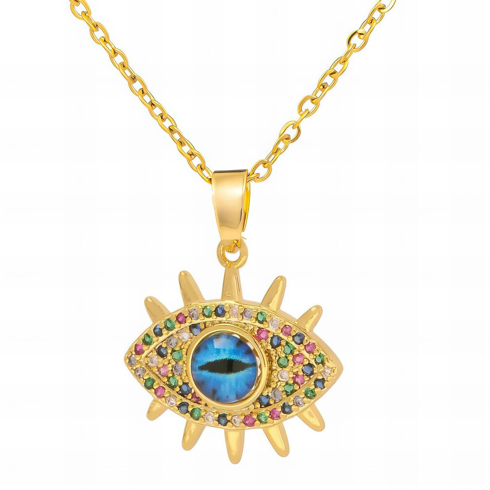 Necklace, 18K gold plated steel