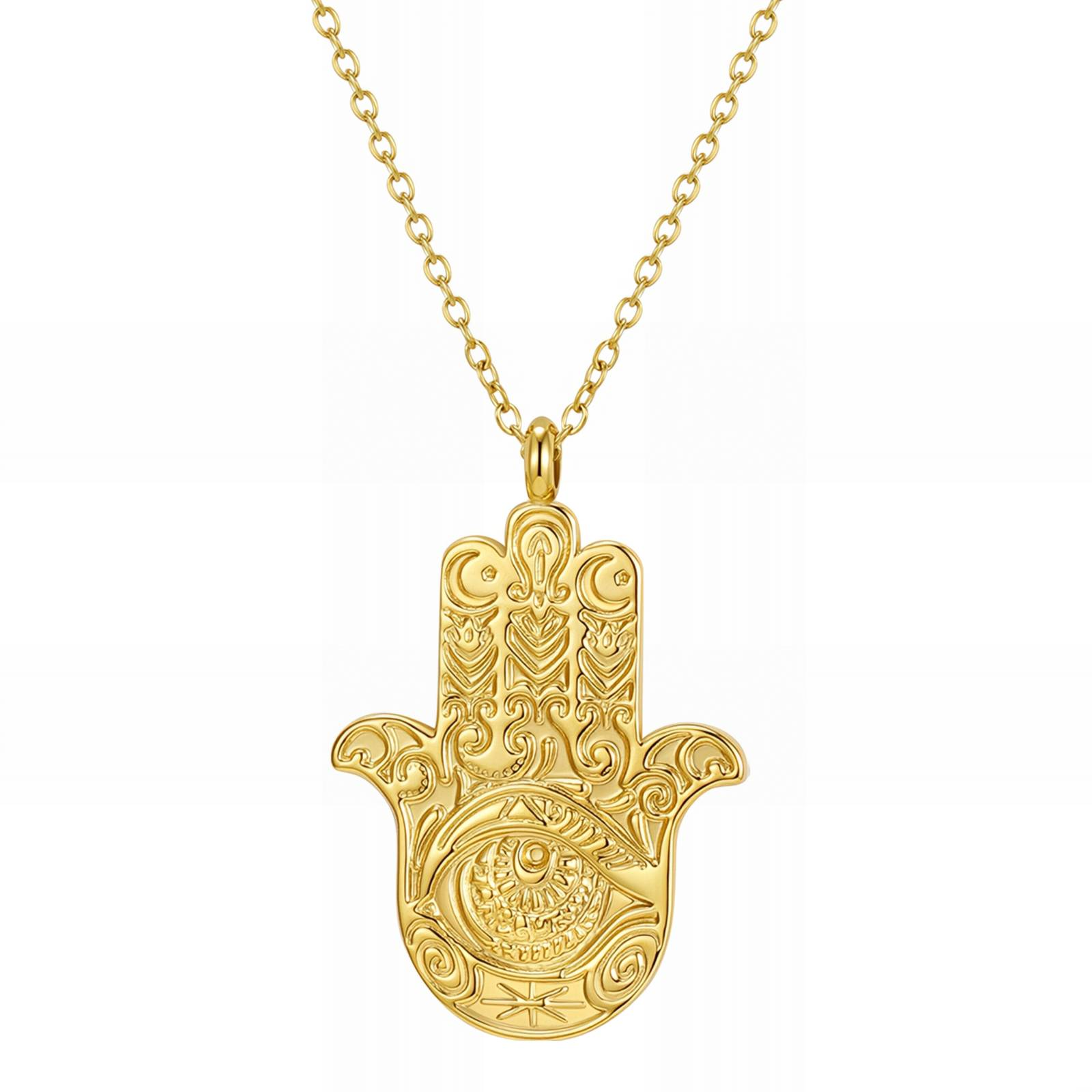 Necklace, 18K gold plated steel