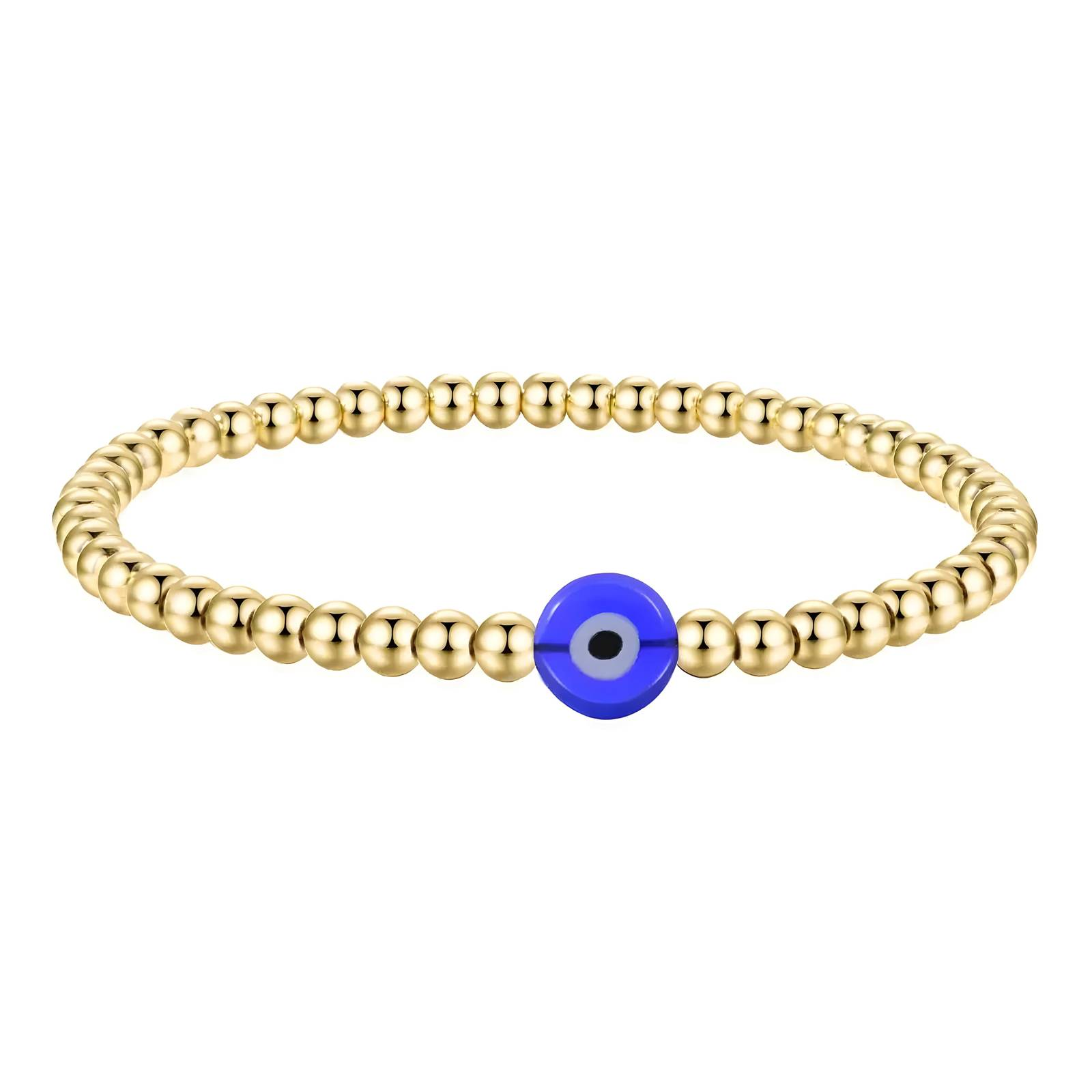 "Evil Eye" Bracelet, 18K Gold Plated Steel