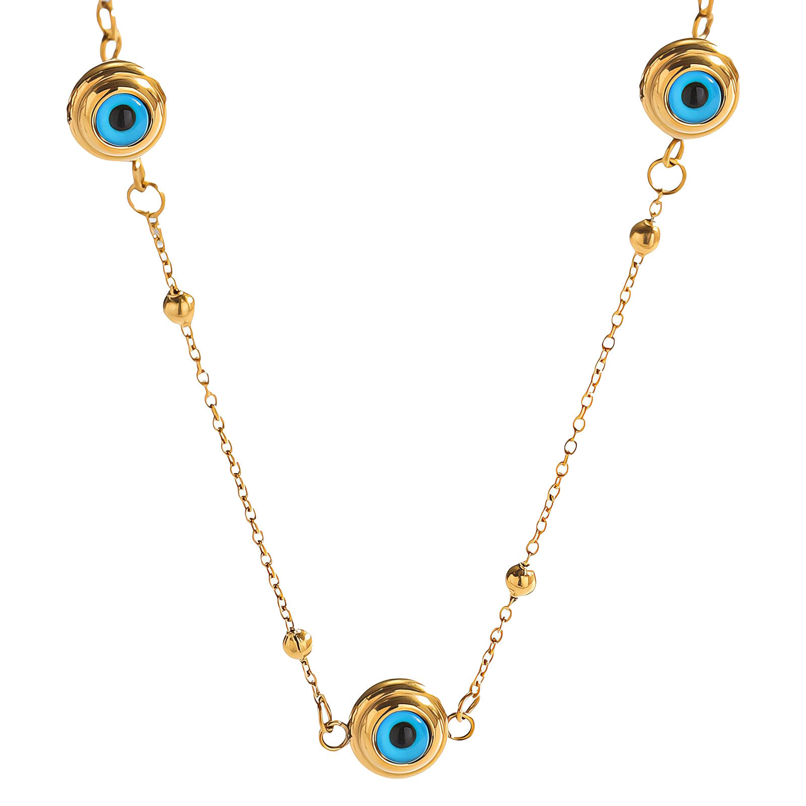 Necklace, 18K gold plated steel