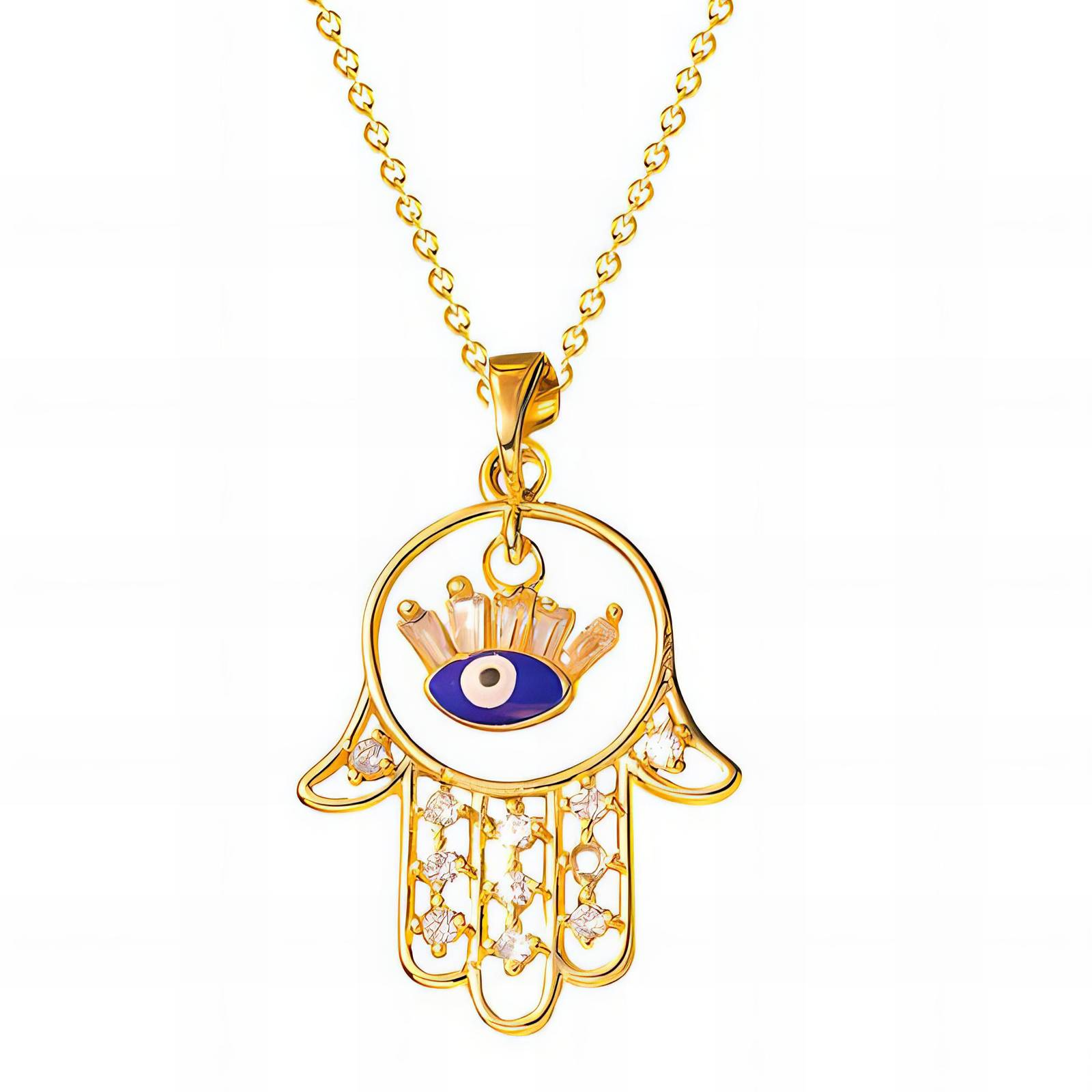 Necklace, 18K gold plated steel