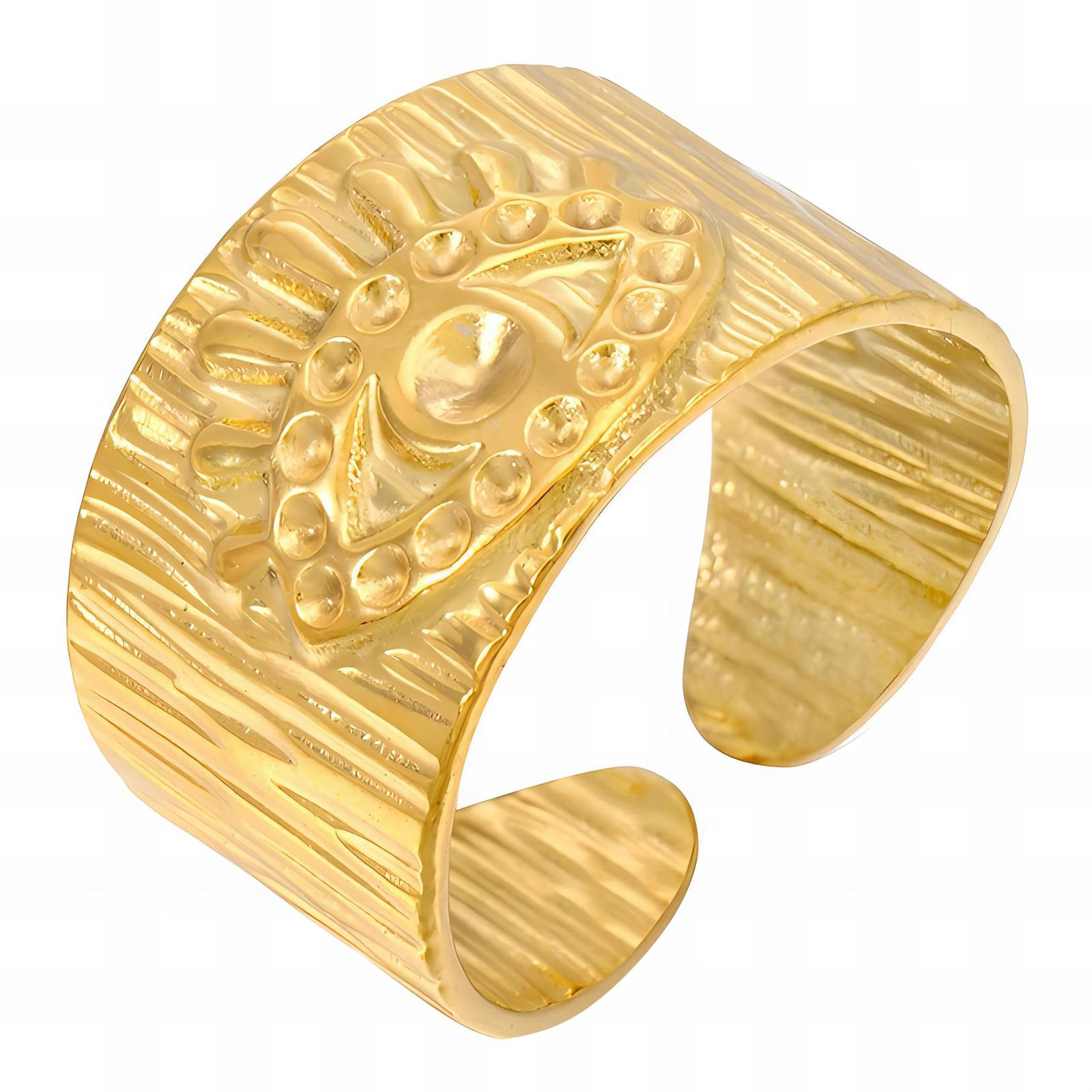 "Evil Eye" Ring, 18K Gold Plated Steel