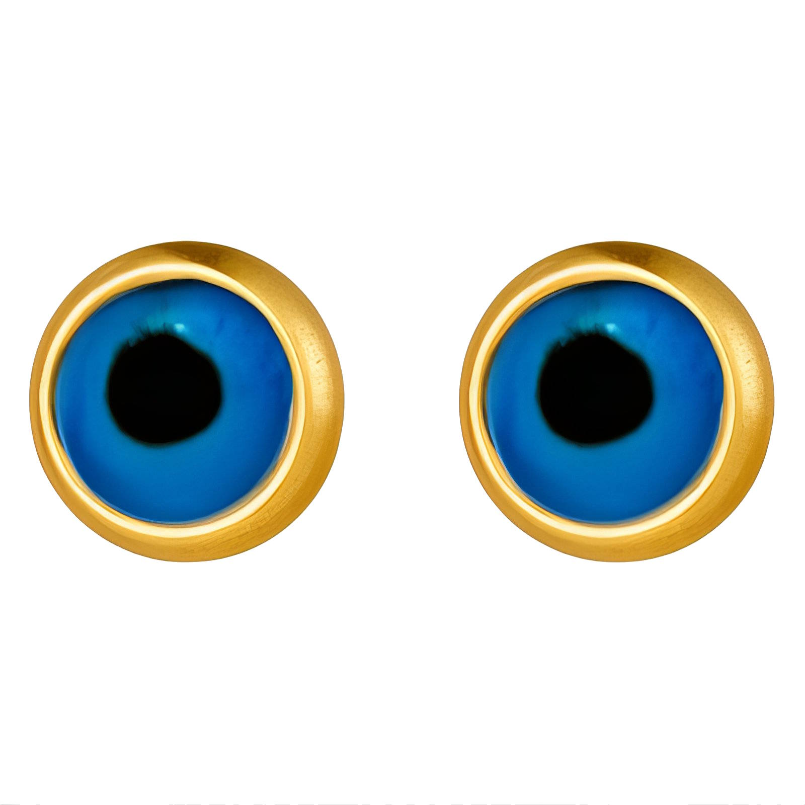 "Evil Eyes" Earrings, 18K gold plated steel